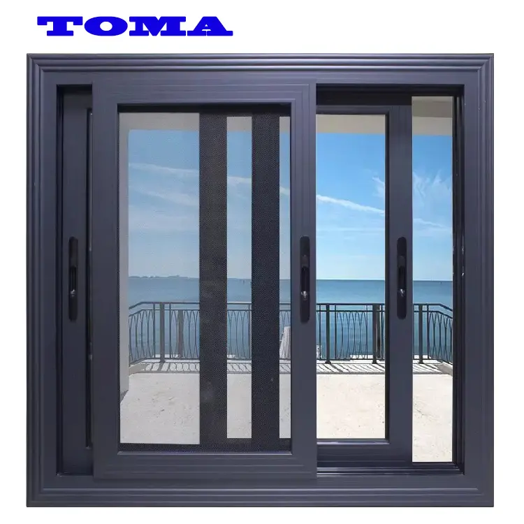 AS2047 TOMA double glazed sliding window design aluminum sliding windows price philippines sliding windows with mosquito net