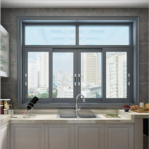 AS2047 TOMA good quality aluminium 2 track sliding windows aluminium windows double glazing lock handle with key
