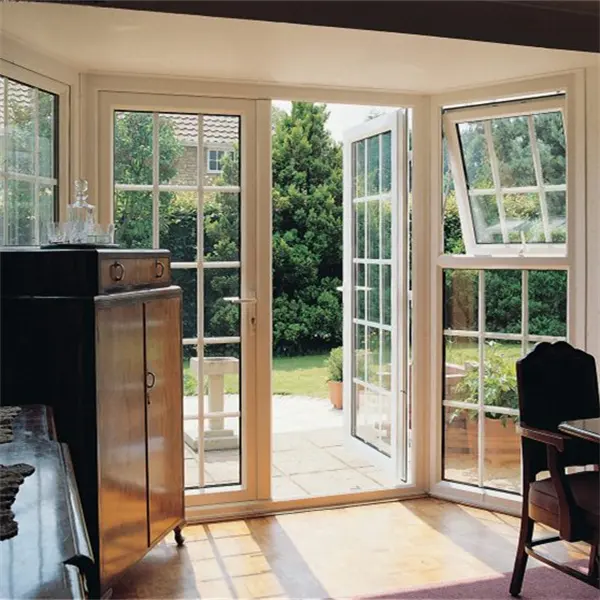 AS 2047 Australia aluminium double glazed glass with low-e casement window door french front entrance door with beauty grills