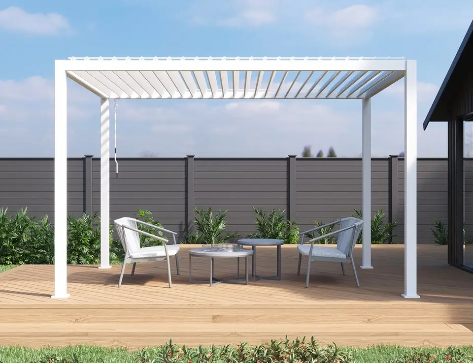 TOMA Aluminium Garden Outdoor Electric Tonnelle Aluminum Profile 3x3 Waterproof Pergola Opening Roof Louver