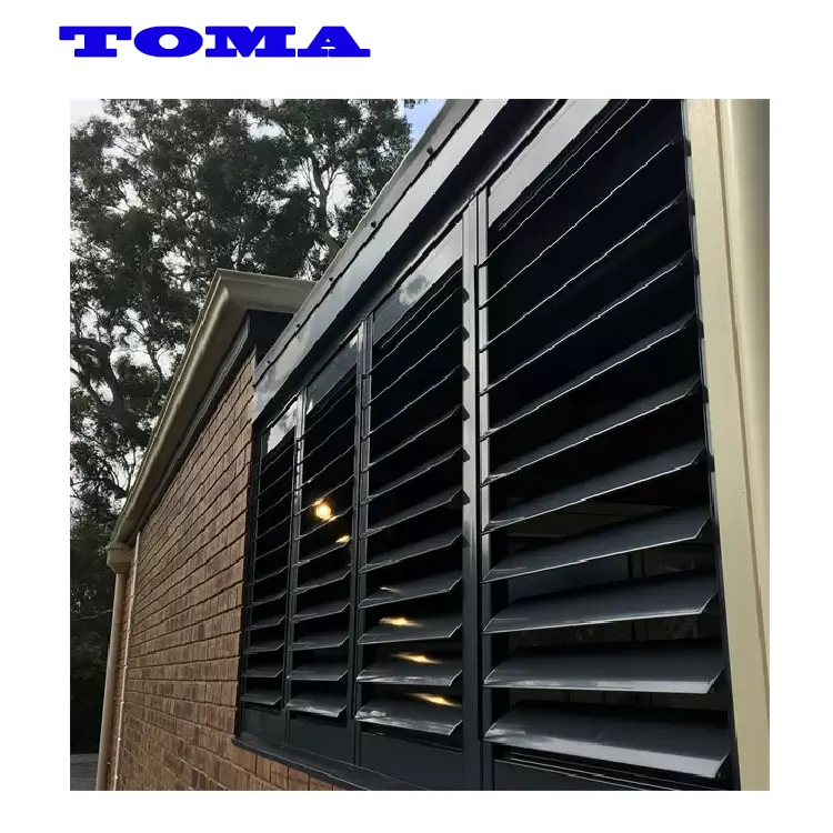 AS2047 Automatic Aluminium Louver outdoor shutters sunshade louver and waterproof aluminium louvre frame